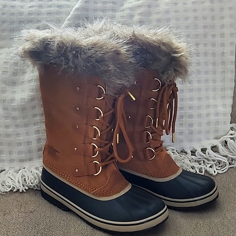 Sorel waterproof brown snowboots tall boot sz 10